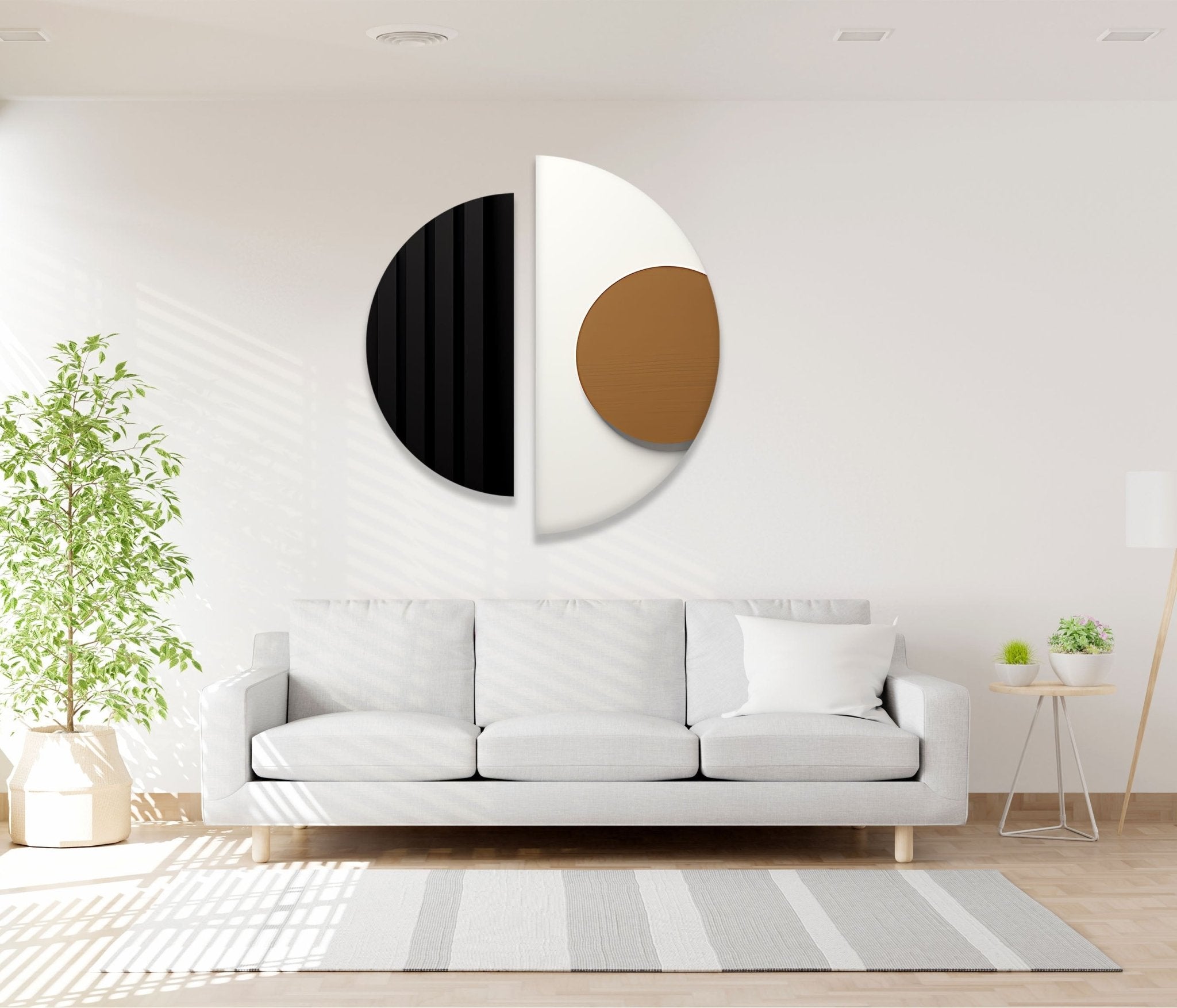 2 Piece Black and White Glass Wall Art Set - Modern Abstract Home Decor for Living Room, Bedroom, or Office - Perfect for Gifts and Interior Design