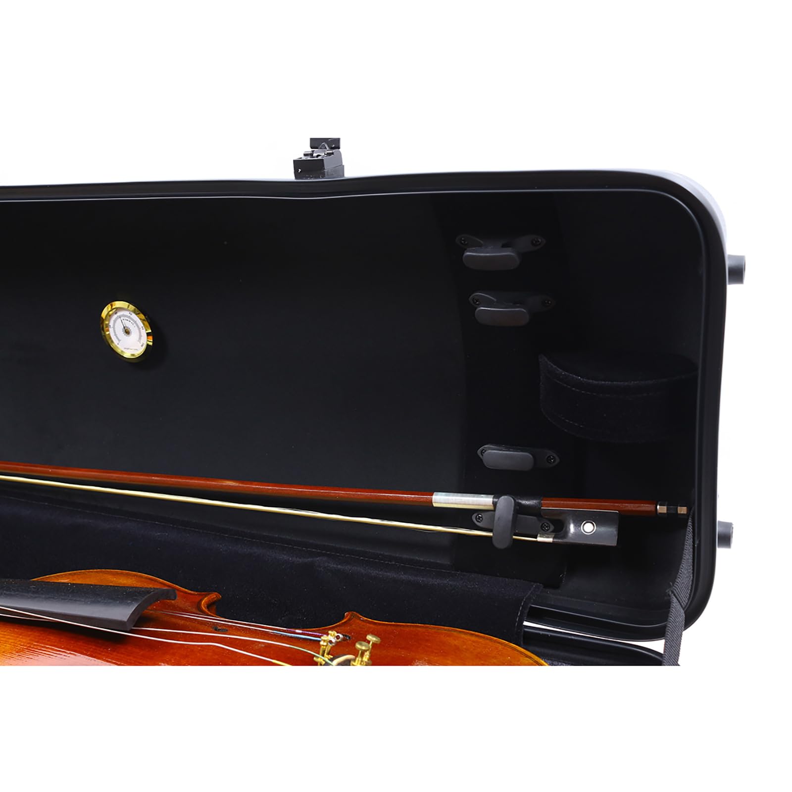 Premium 4/4 Full Size Carbon Fiber Violin Case - High Strength Hard Shell with Durable Handles & Backpack Straps - Includes Music Sheet Bag & Combination Lock (Black) - Perfect for Professional Musicians, Travel & Music School Use