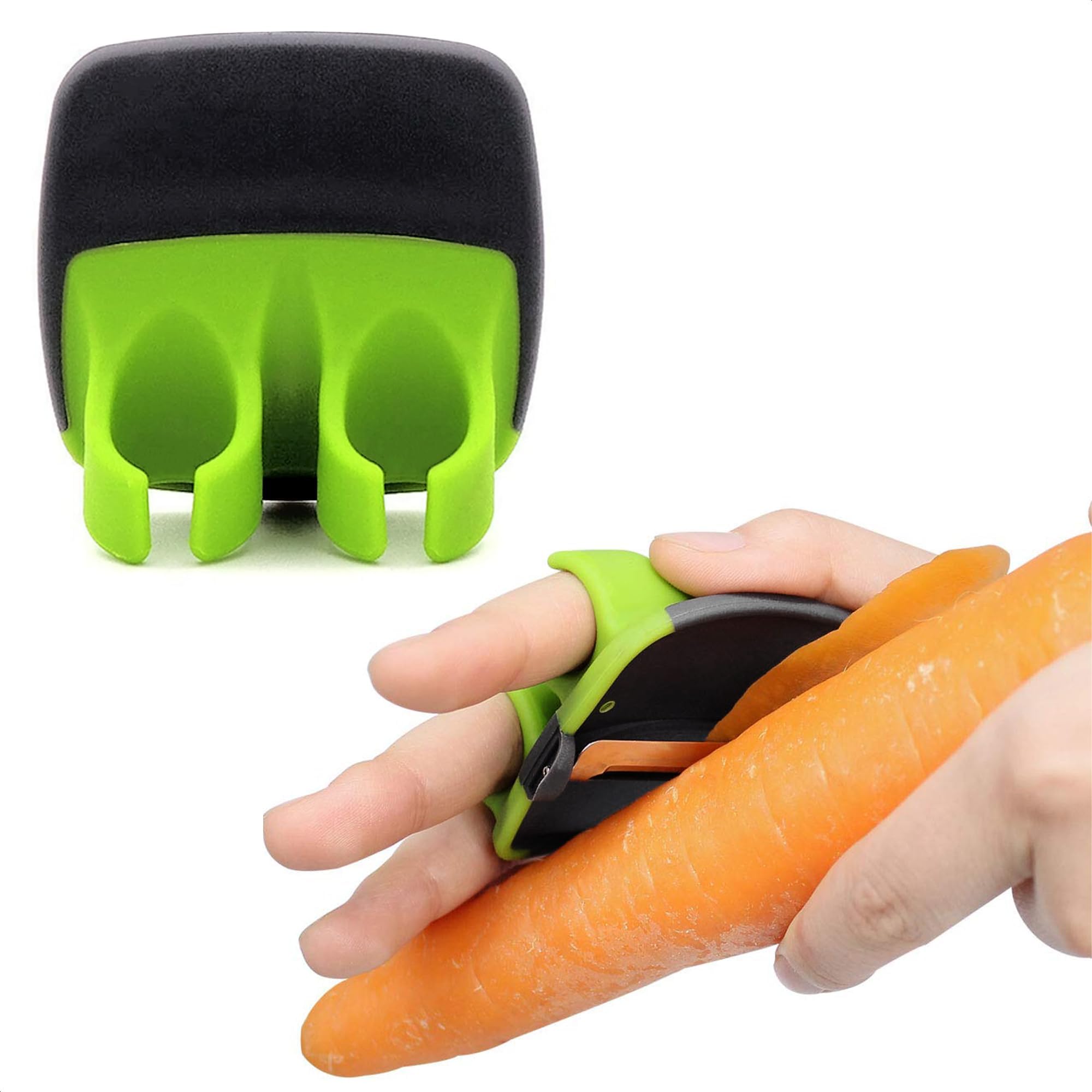 Premium Silicone Finger Grip Vegetable Peeler - Ergonomic Kitchen Tool for Peeling Carrots, Potatoes & Fruits - Safe & Comfortable Handheld Peeler for Effortless Food Prep | Ideal for Home Cooking, Meal Prep & Professional Kitchens
