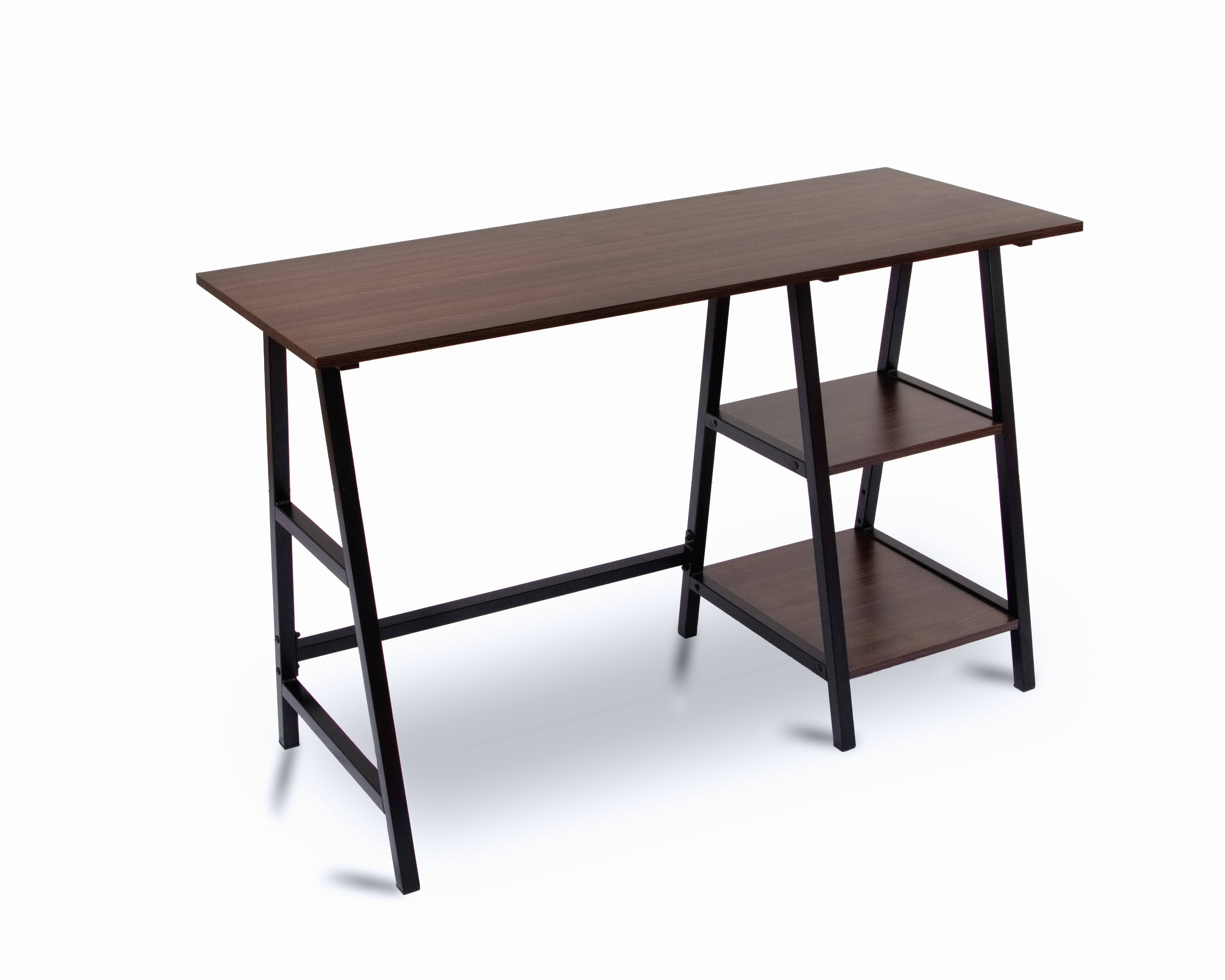 1923BR Office Computer Desk - Dark Brown Modern Workstation for Home & Office - Ergonomic Study Desk for Remote Work & Productivity