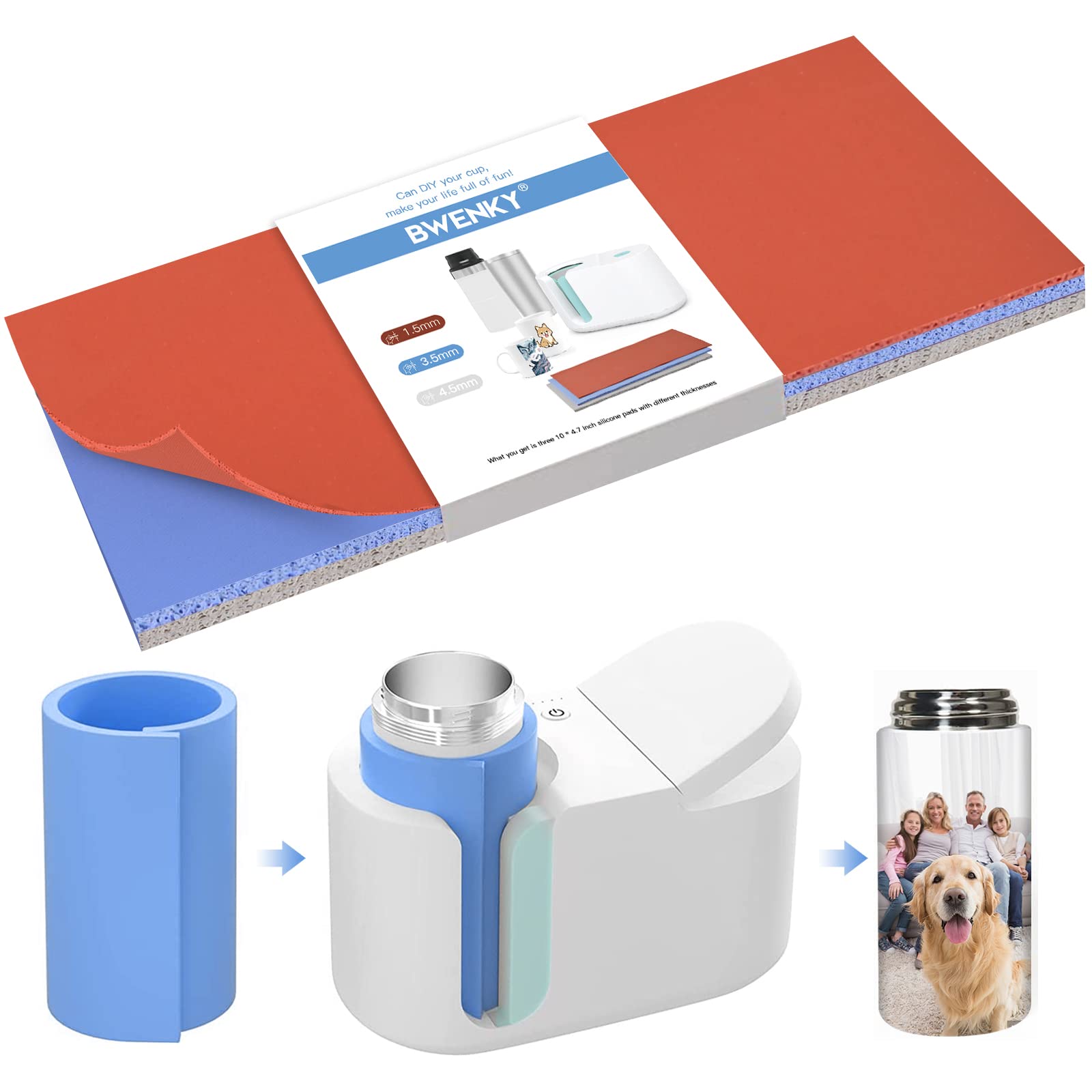 Sublimation Tumbler Wrap for Cricut Mug Press - 3 Thicknesses Heat Transfer Wrap (10