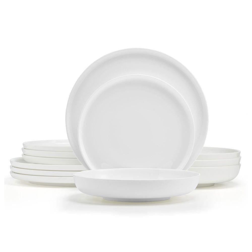 Marion 12-Piece Dinnerware Set - Service for 4 People - Elegant Porcelain Plates, Bowls & Mugs - Perfect for Family Dinners, Entertaining Guests & Everyday Use