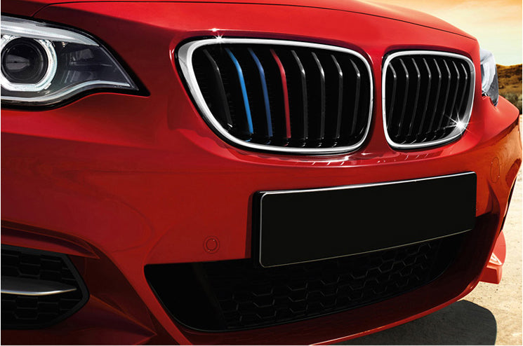 10PCS Front Grille Vinyl Strip Stickers for BMW M3 M5 E46 E60 E90 E92 - Black Car Decals for Customization & Protection (Perfect for Car Enthusiasts & Auto Shows)