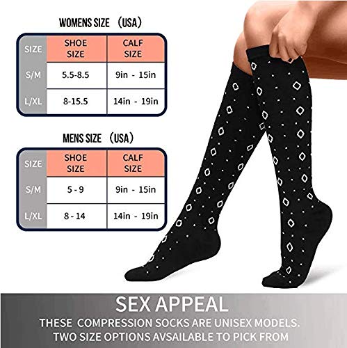 Best Compression Socks for Women & Men - Improved Blood Circulation & Support for Running, Sports, Nursing, Travel - Perfect for Athletes, Nurses & Frequent Flyers