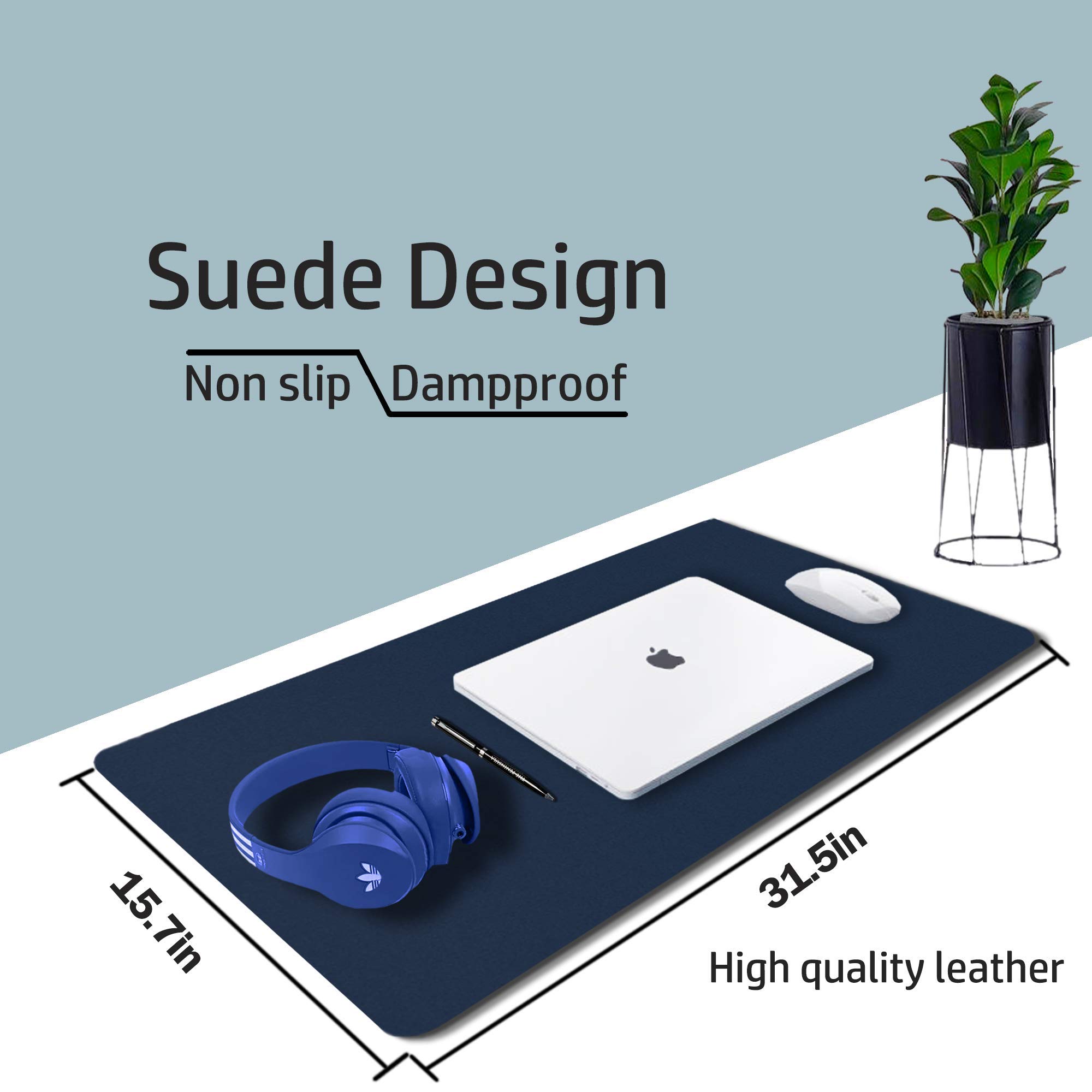 Premium Leather Desk Pad & Monitor Stand - Ergonomic Office Accessory for Laptop, Keyboard & Workspace Organization - Perfect for Home Office, Gaming & Study Setup