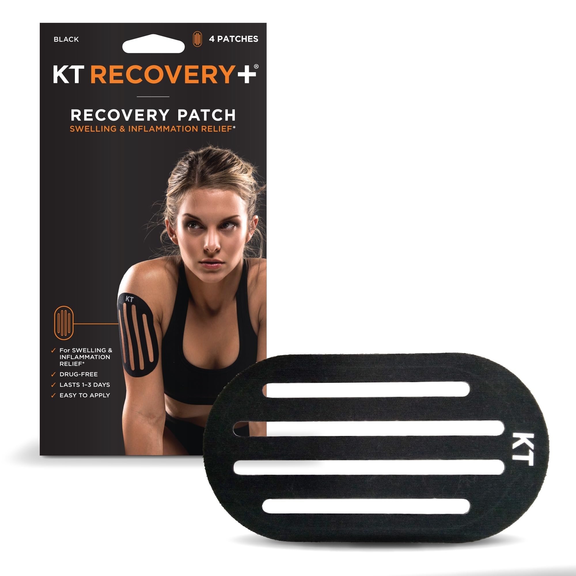 KT Tape Recovery+ Patch - Pain Relief for Swelling & Inflammation | Muscle & Joint Support for Athletes & Active Lifestyles | Post-Workout Recovery Aid