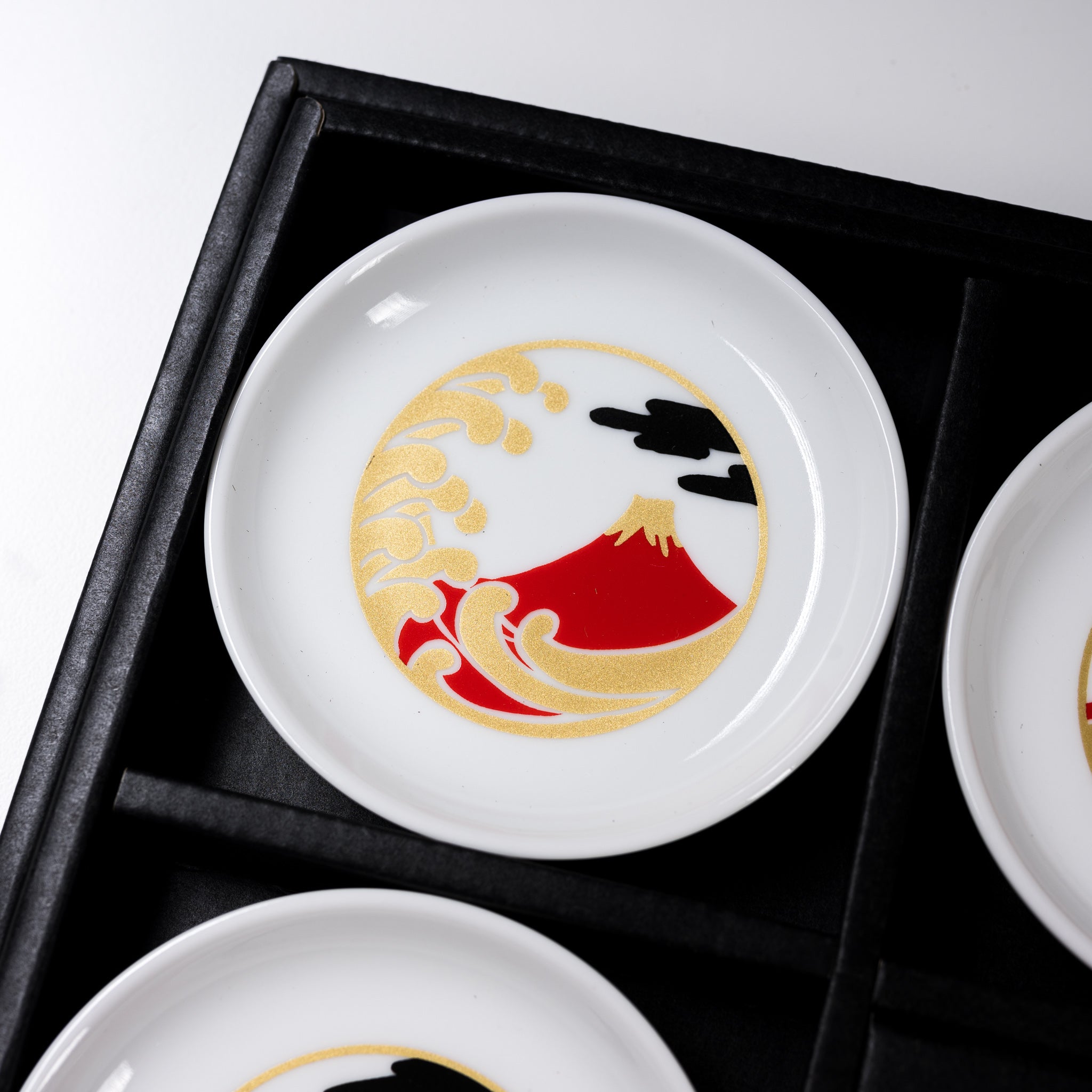Mt Fuji Small Serving Plate Gift Set - Set of 5 Japanese Ceramic Dishes for Sushi, Desserts & Appetizers | Perfect for Home Dining, Parties & Japanese-Themed Decor