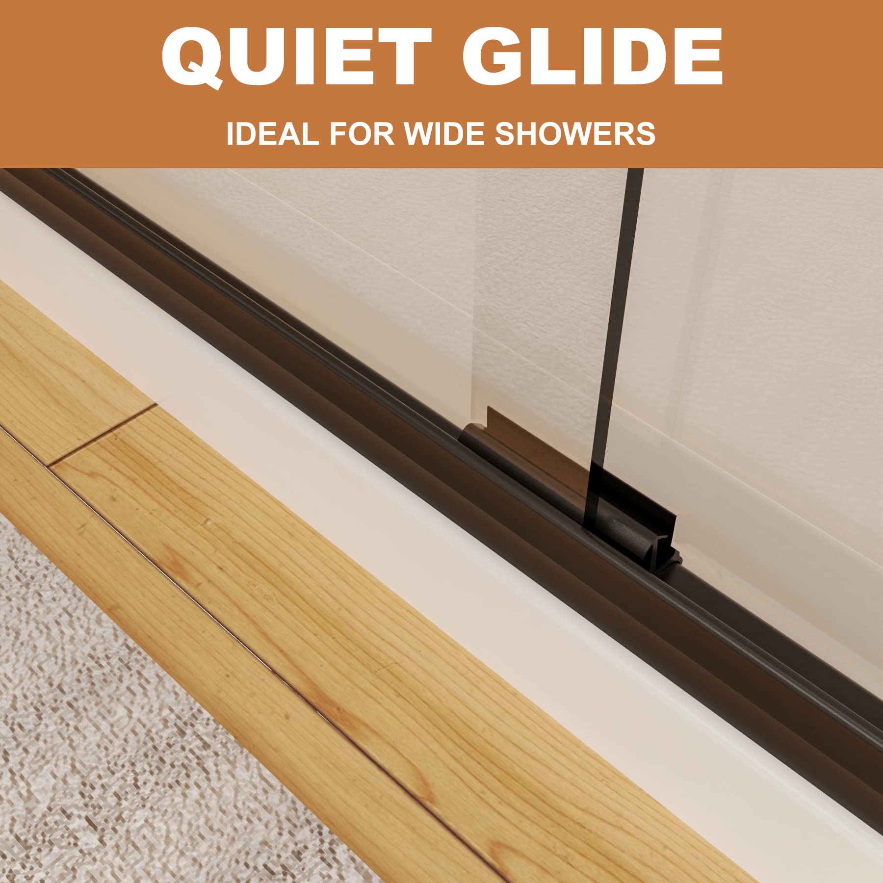 56-60 Inch Sliding Glass Shower Door - 70 Inch Height, Matte Black Frame with 1/4