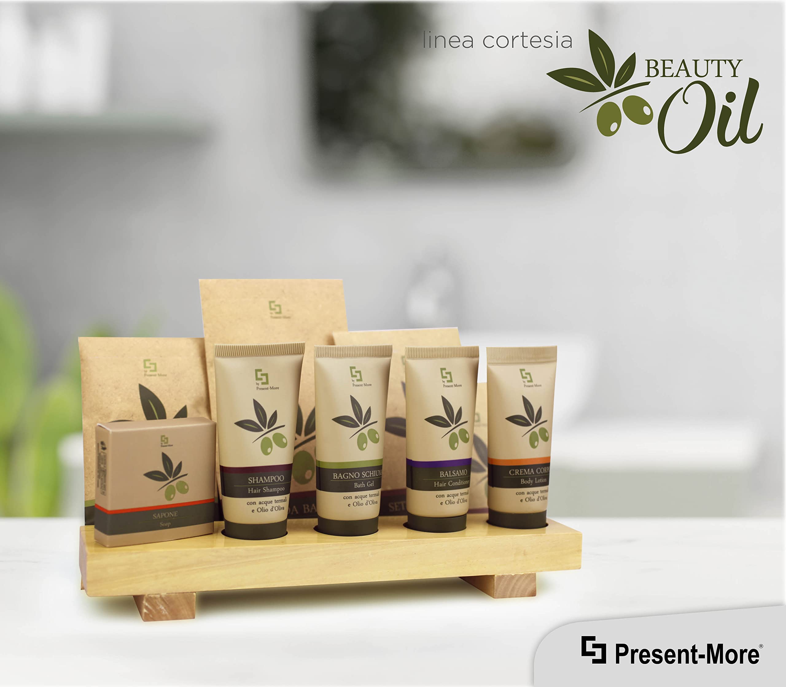 Present-More Luxury Vanity Set - 250 Piece Beauty Kit for Hotels & B&Bs | Eco-Friendly Stone Paper Packaging | Perfect for Travel & Spa Gifts