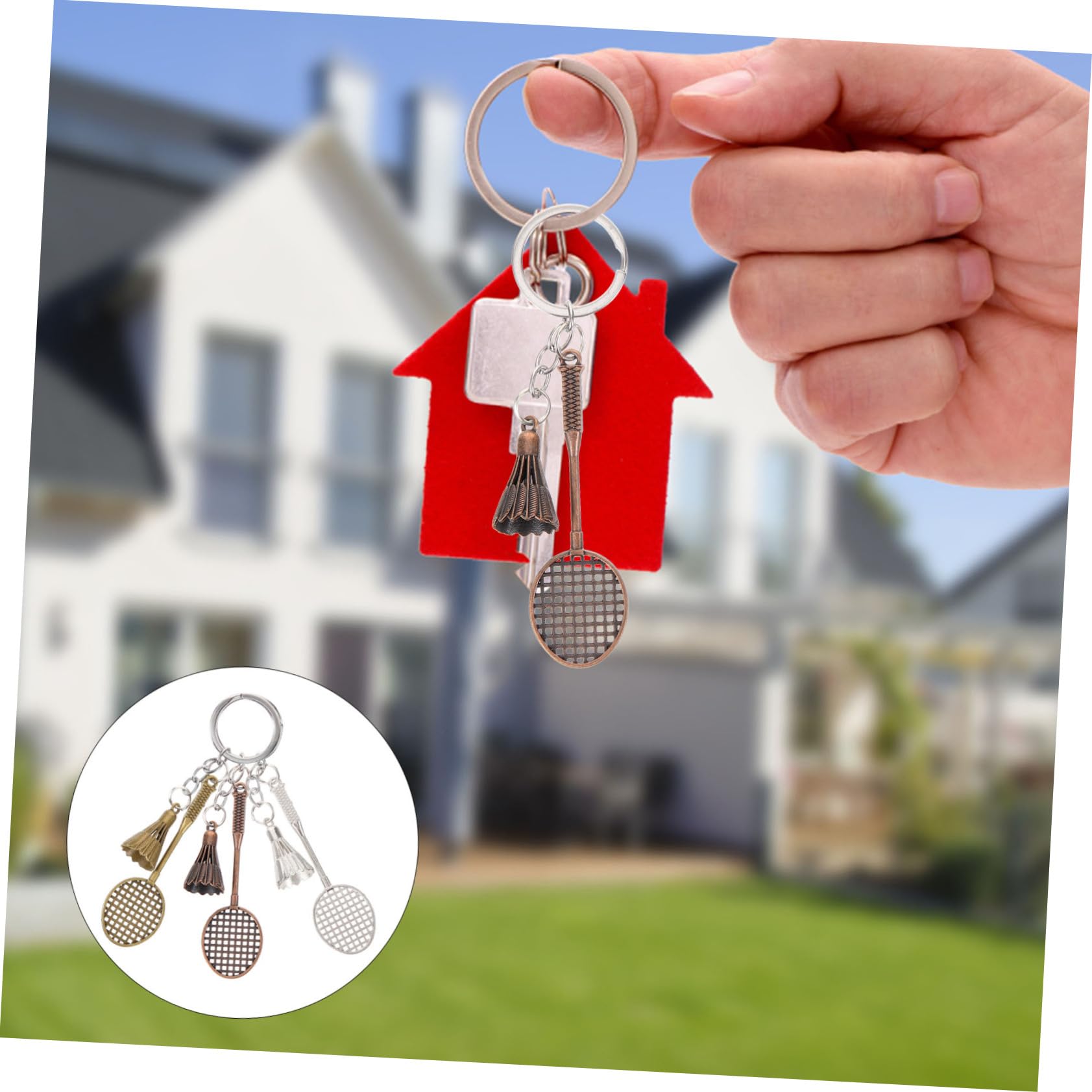 KITANDOVE 3-Piece Badminton Keychain Set - Stylish Sports Keychain for Backpacks, Car Keys & Bag Accessories - Unique Cute Gift for Badminton Lovers (Perfect for Gifts, Sports Enthusiasts & Everyday Carry)