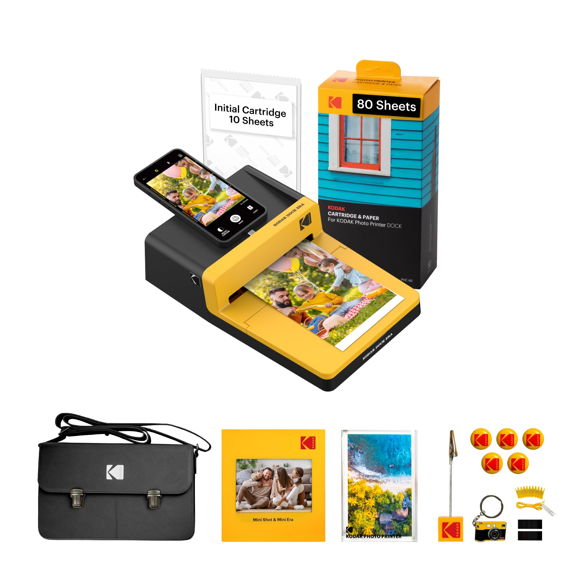KODAK Dock ERA Plus 4PASS Instant Photo Printer (4x6) with 90 Sheets & Accessories - Print High-Quality Photos at Home for Parties, Travel Memories, and DIY Scrapbooking