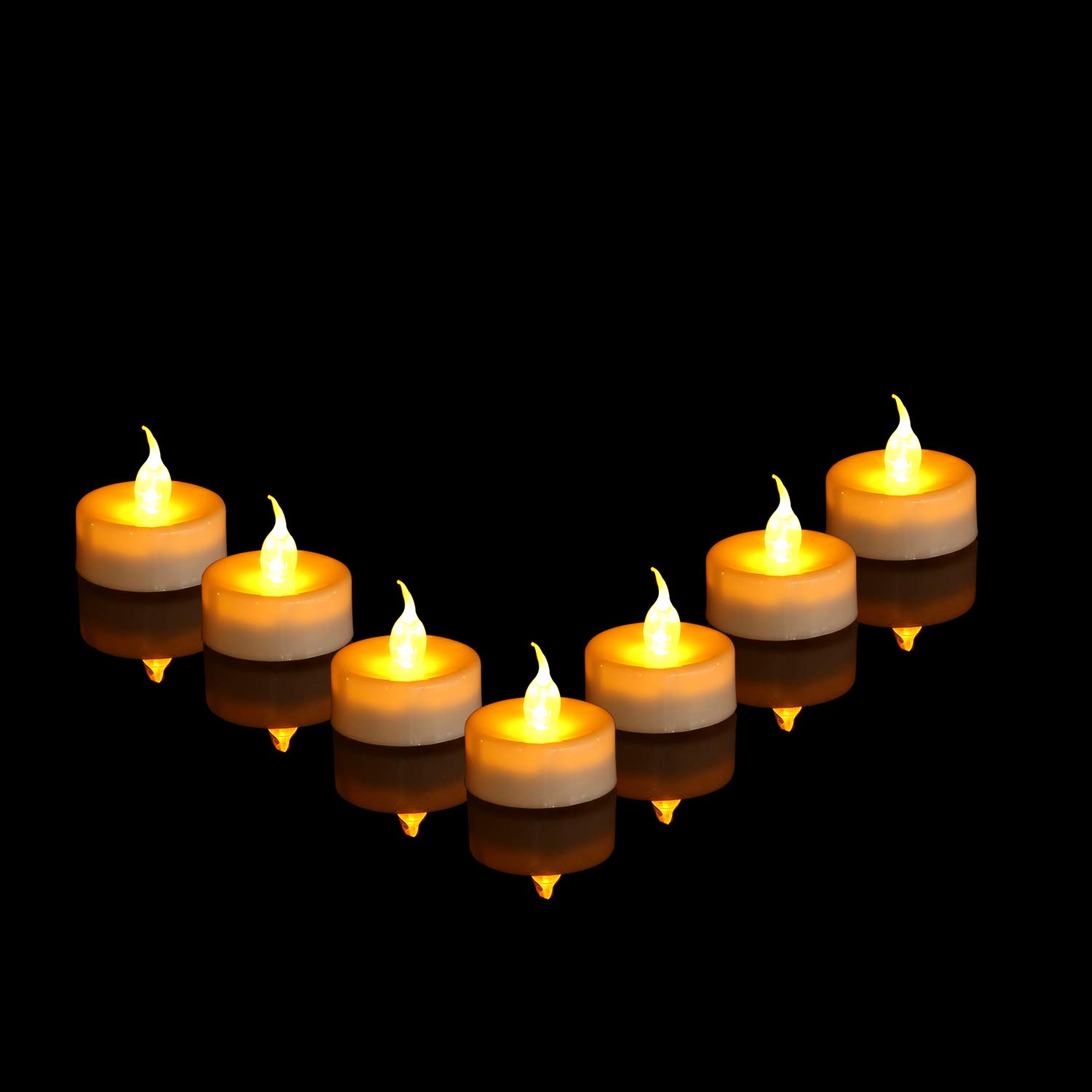 LED Remote Tea Lights with Timer - 12 Pack Electric Flameless Candles, Flickering Amber Votive Lights for Wedding, Home Decor, Party & Romantic Dinner Ambiance