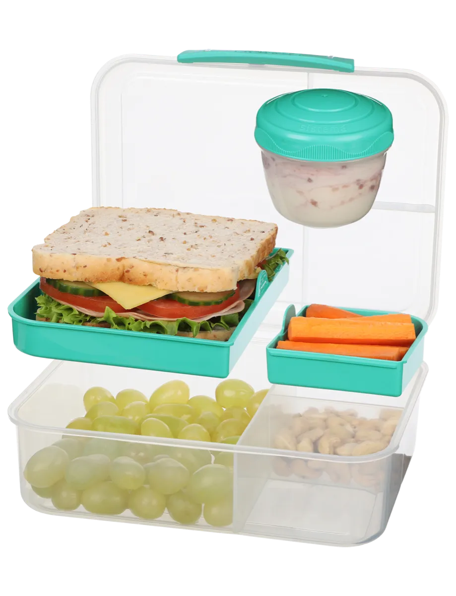 1.65L Bento Lunch Box with Yogurt Container - Insulated Food Storage for Work, School & Picnics | Leak-Proof Meal Prep Container | Teal Color