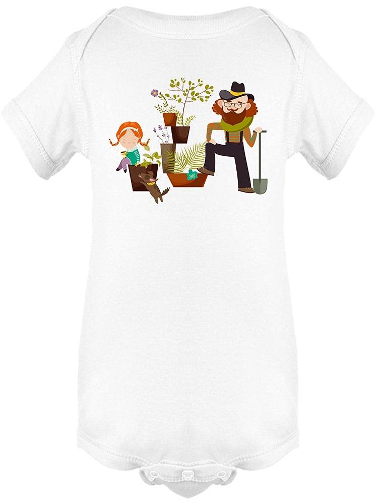 Smartprints Father Daughter And Plants Bodysuit - Cute Matching Baby Outfit for Family Photos & Special Occasions