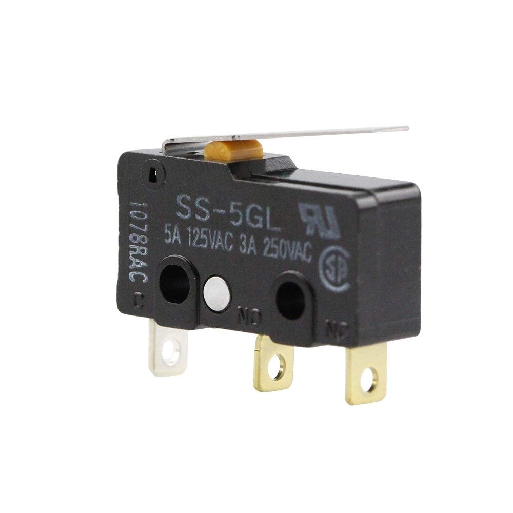 5pcs OMRON SS-5GL 5A 1.47N Micro Limit Switch for Ultimaker 3D Printer Parts - Replacement Switches for 3D Printing, CNC Machines, and Industrial Automation