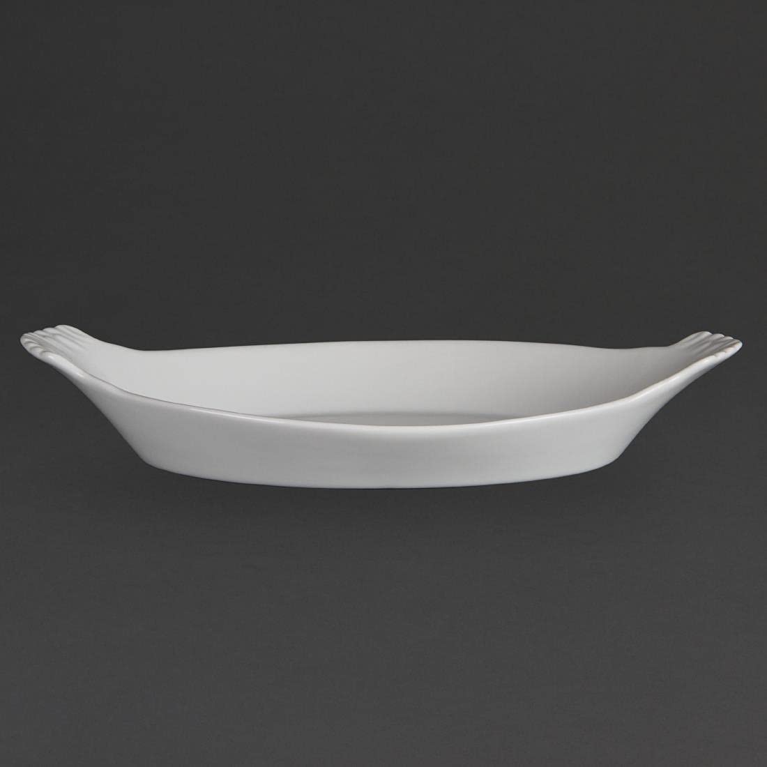 Premium 6-Piece White Porcelain Oval Serving Plates with Ears - 320x177mm - Elegant Dinnerware for Buffets, Parties & Formal Dining