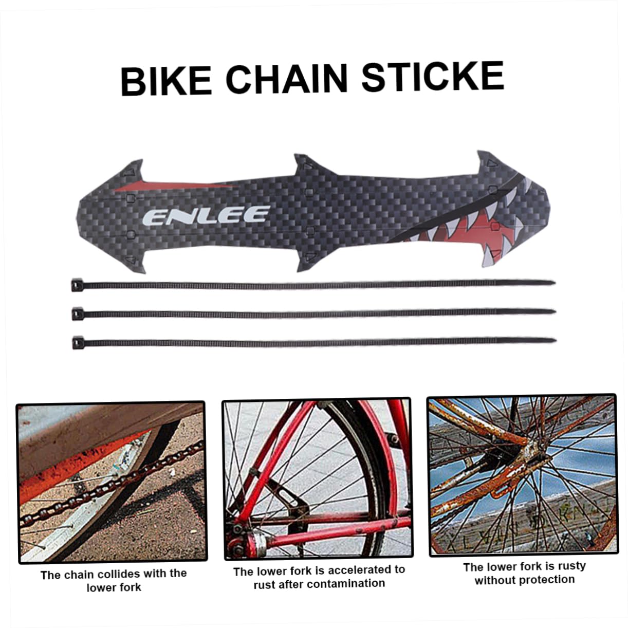2 Sets Bike Chainstay Protector Stickers - Durable Mountain Bike Frame Guard Stickers, Chain Guard Accessories for MTB, Road Bikes - Prevent Scratches & Damage During Off-Road Riding & Commuting