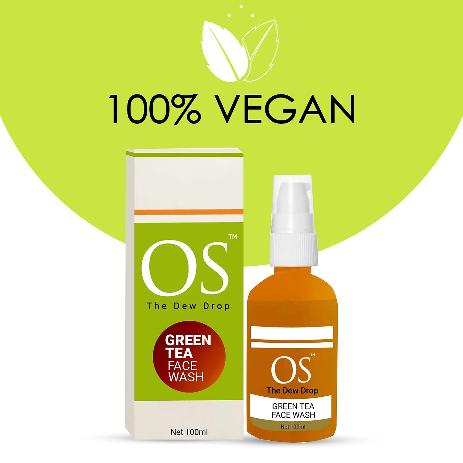 OS Le Bonheur Green Tea Face Wash - Gentle & Skin-Friendly Formula to Improve Skin Texture, 100ml | Perfect for Daily Cleansing & Acne-Prone Skin