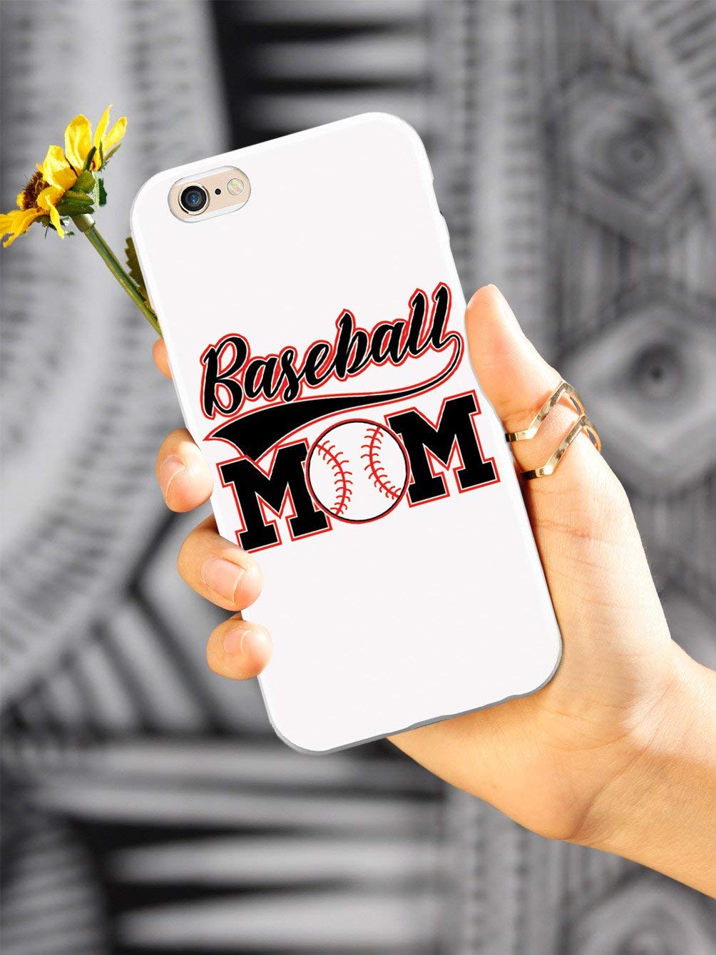 Inspired Cases - iPhone 11 Pro Max Case Compatible - 3D Textured Protective Cover for Apple iPhone 11 Pro Max - Baseball Mom Design - White - Perfect for Sports Enthusiasts & Gift Giving
