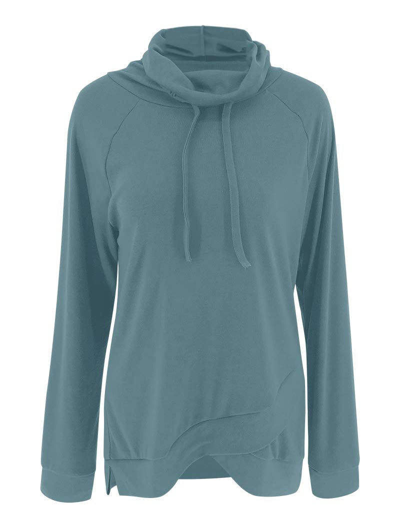 Fallorchid Women's Cowl Neck Tunic Tops - Long Sleeve Pullover Sweatshirt with Drawstring for Casual Wear | Perfect for Work, Weekend & Layering Outfits