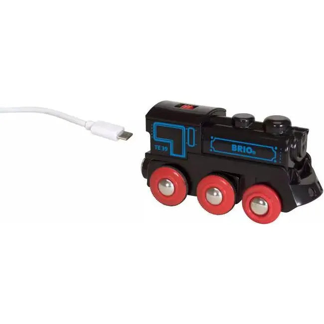 BRIO Rechargeable Engine with Mini USB Cable - Fast Charging for Kids Toy Trains, RC Cars & DIY Projects | Perfect for Playtime, STEM Learning & Model Train Enthusiasts