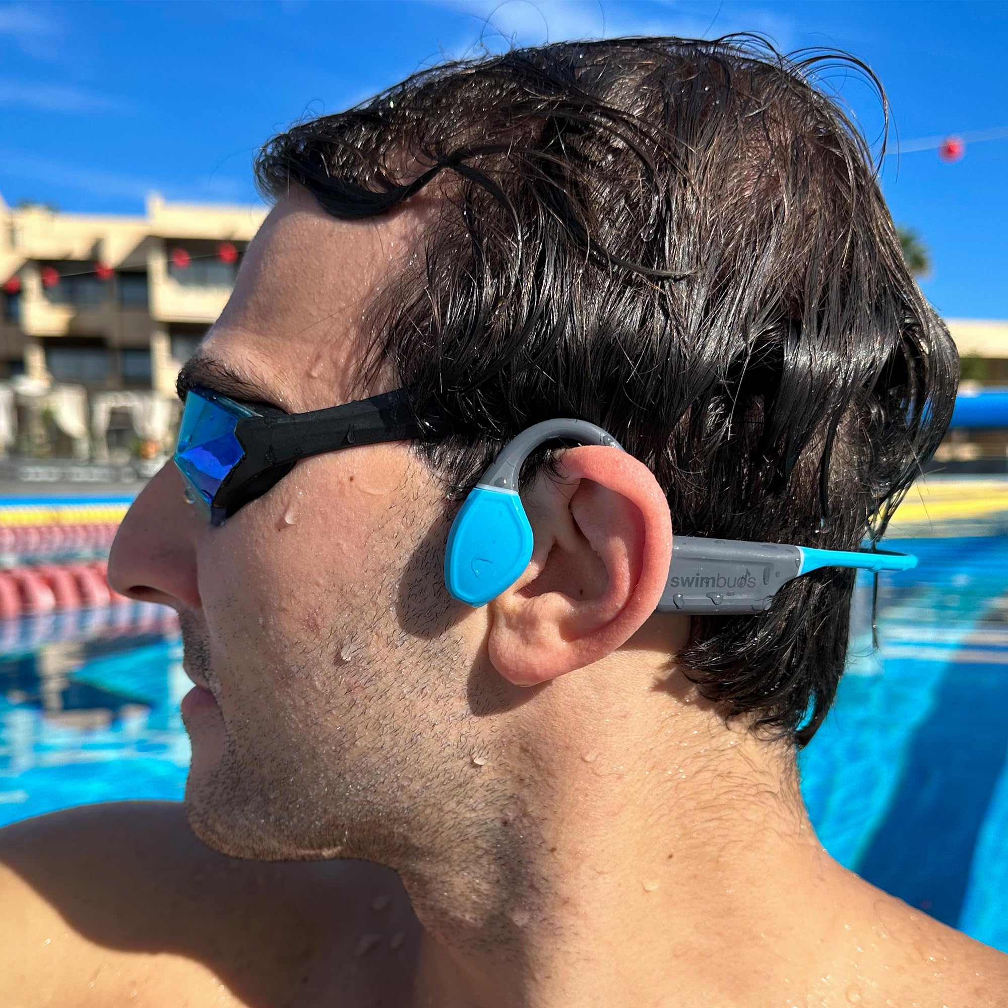 Swimbuds Bone Conduction 2 - 100% Waterproof Headphones for Swimming with 16GB Storage | Bluetooth & No Mic Design | Perfect for Pool Workouts & Open Water Swimming
