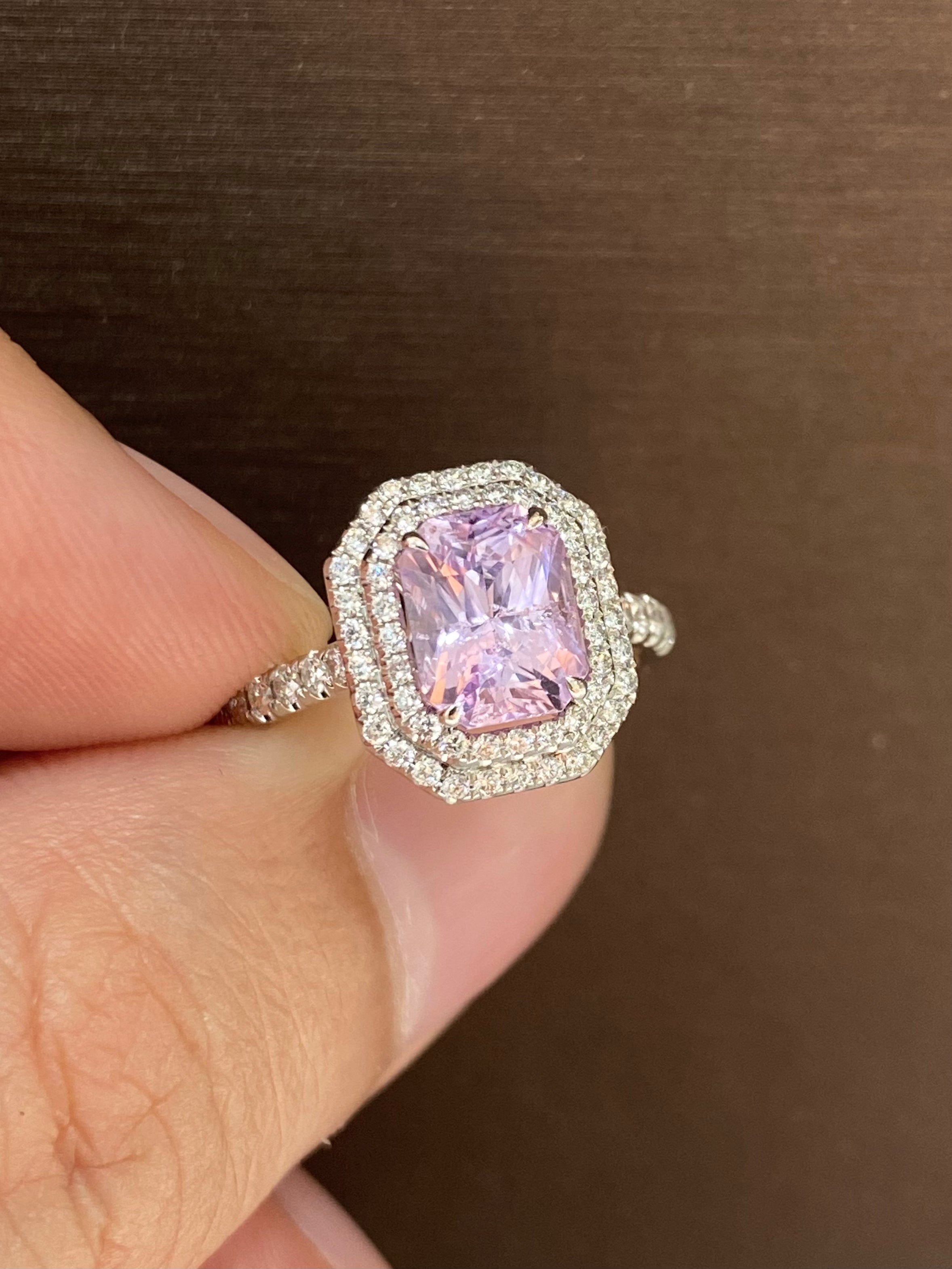 Natural Unheated Pink Sapphire 2.22ct Ring - Genuine Gemstone Jewelry for Women, Engagement & Wedding Rings, Anniversary Gift Idea