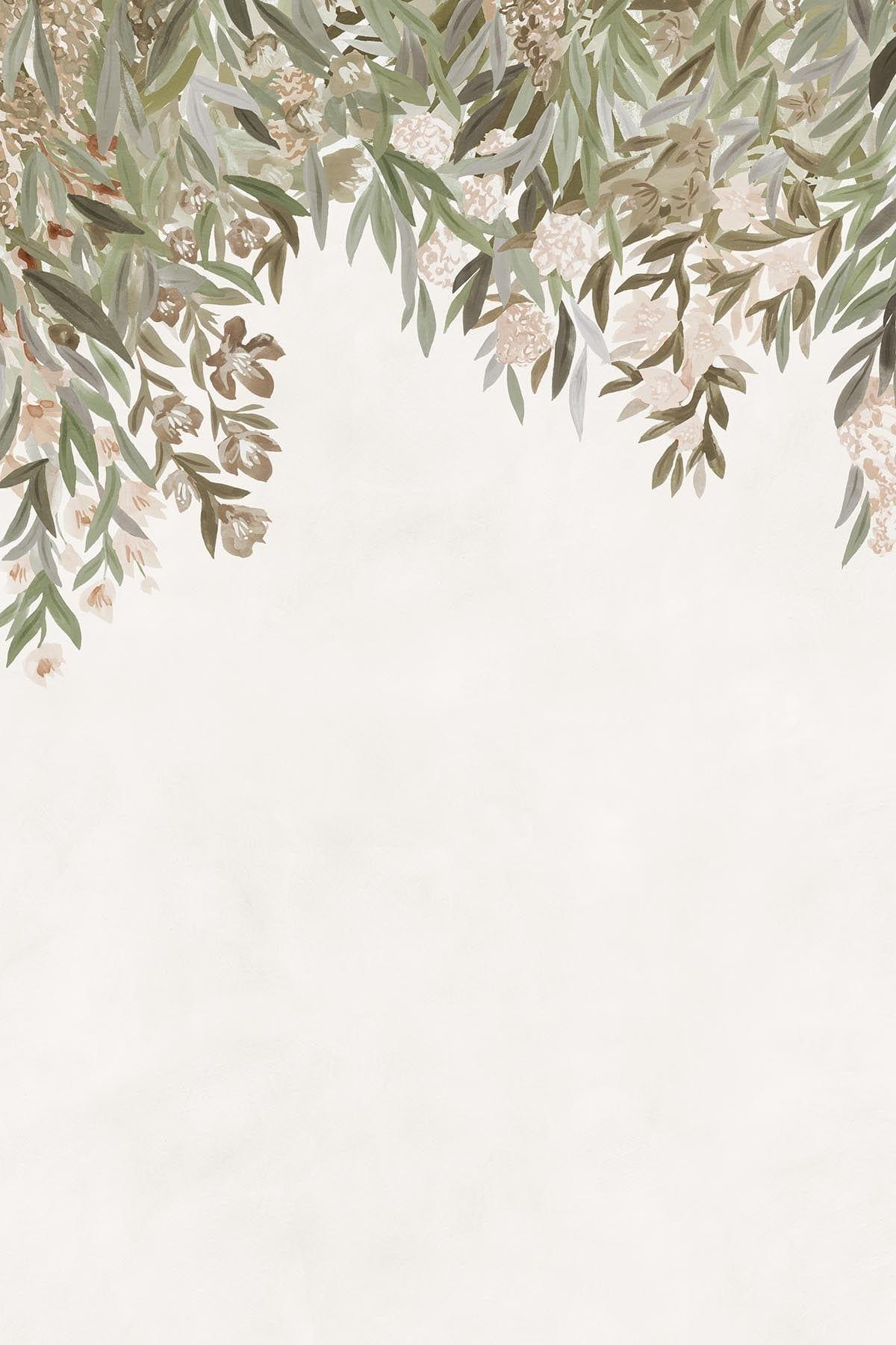 Floral Sky Light Green - Elegant Home Decor for Living Room, Bedroom & Office - Perfect for Relaxation & Aesthetic Ambiance