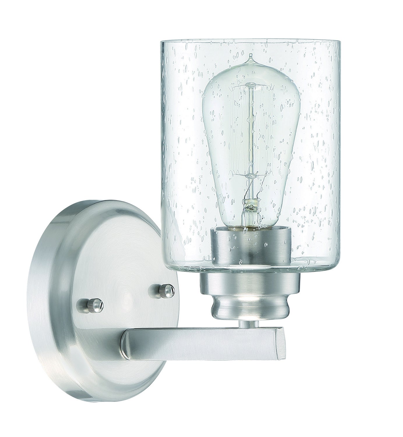 Bolden One Light Wall Sconce in Brushed Polished Nickel - Modern Wall Light Fixture for Bedroom, Living Room, Hallway & Entryway Lighting