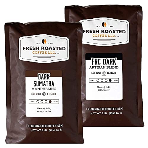 Premium Dark Roast Sumatra Mandheling Whole Bean Coffee - 5lb Bag - Fresh Roasted Specialty Blend for Espresso, French Press & Cold Brew - Gourmet Coffee Beans for Home & Office Use