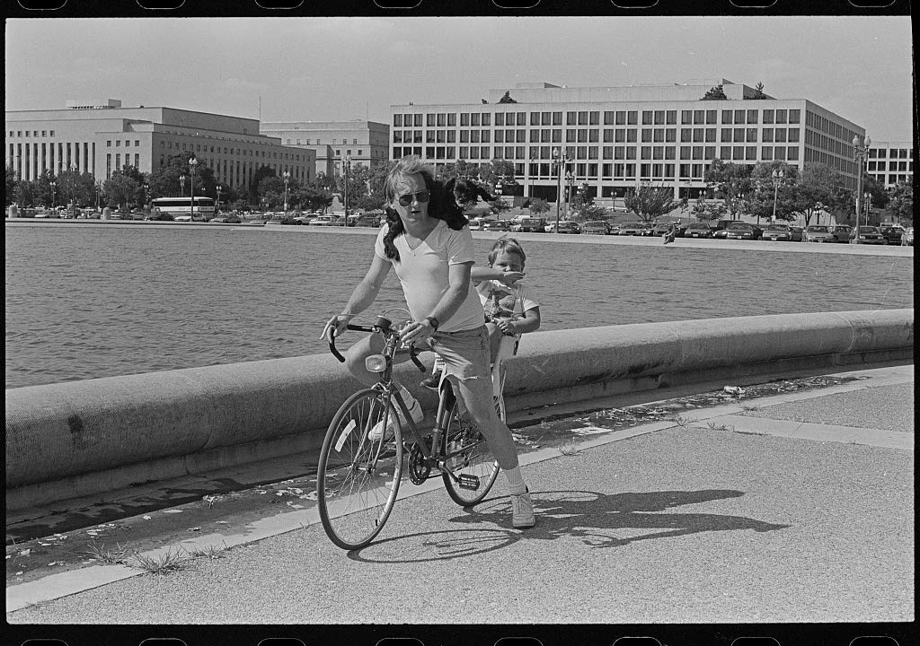 Man and Boy Riding a Bike Canvas Wall Art - 20