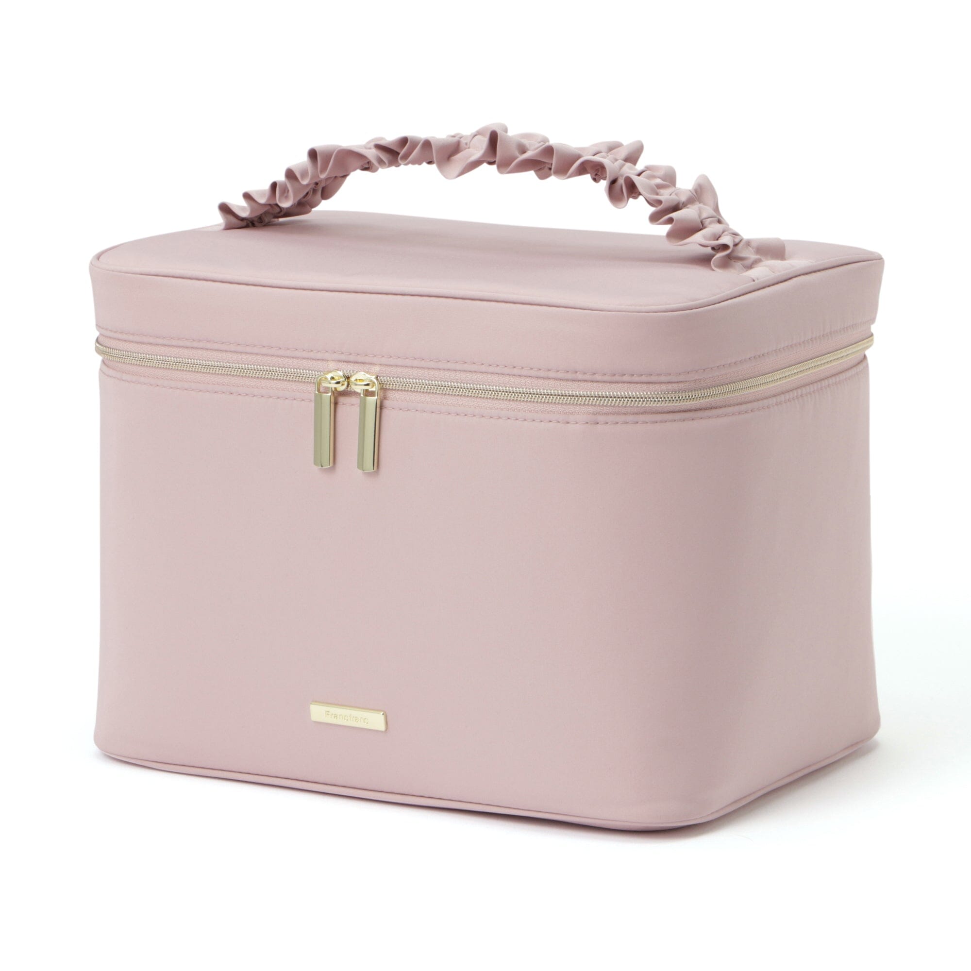 Frill Vanity Pouch - Small Cosmetic Bag for Makeup & Travel - Pink Organizer for Toiletries, Jewelry & Essentials - Perfect for Girls, Women & Bridal Shower Gifts