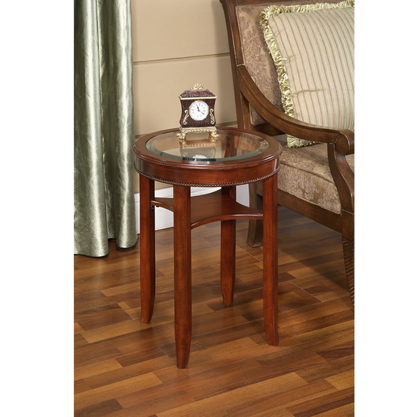 Premium Cedar Wood Glass Top Tea Table - Rustic & Modern Design for Living Room, Patio, or Garden | Handcrafted Solid Wood Furniture for Home Decor
