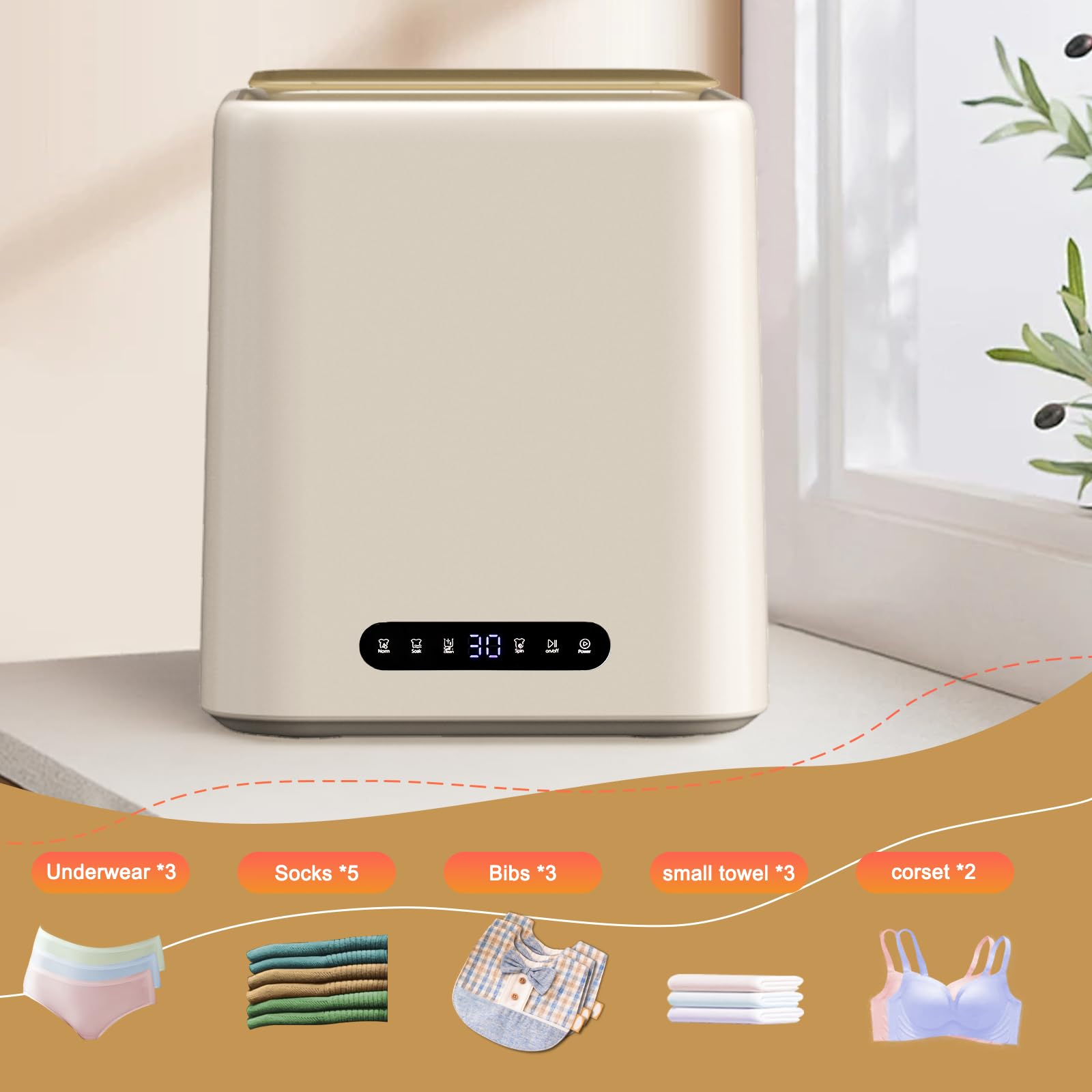 Mini Fully Automatic Washing Machine for Delicates - Compact & Efficient Laundry Solution for Bras, Underwear, Socks - Perfect for Apartments, Dorms, RV Travel & Small Spaces