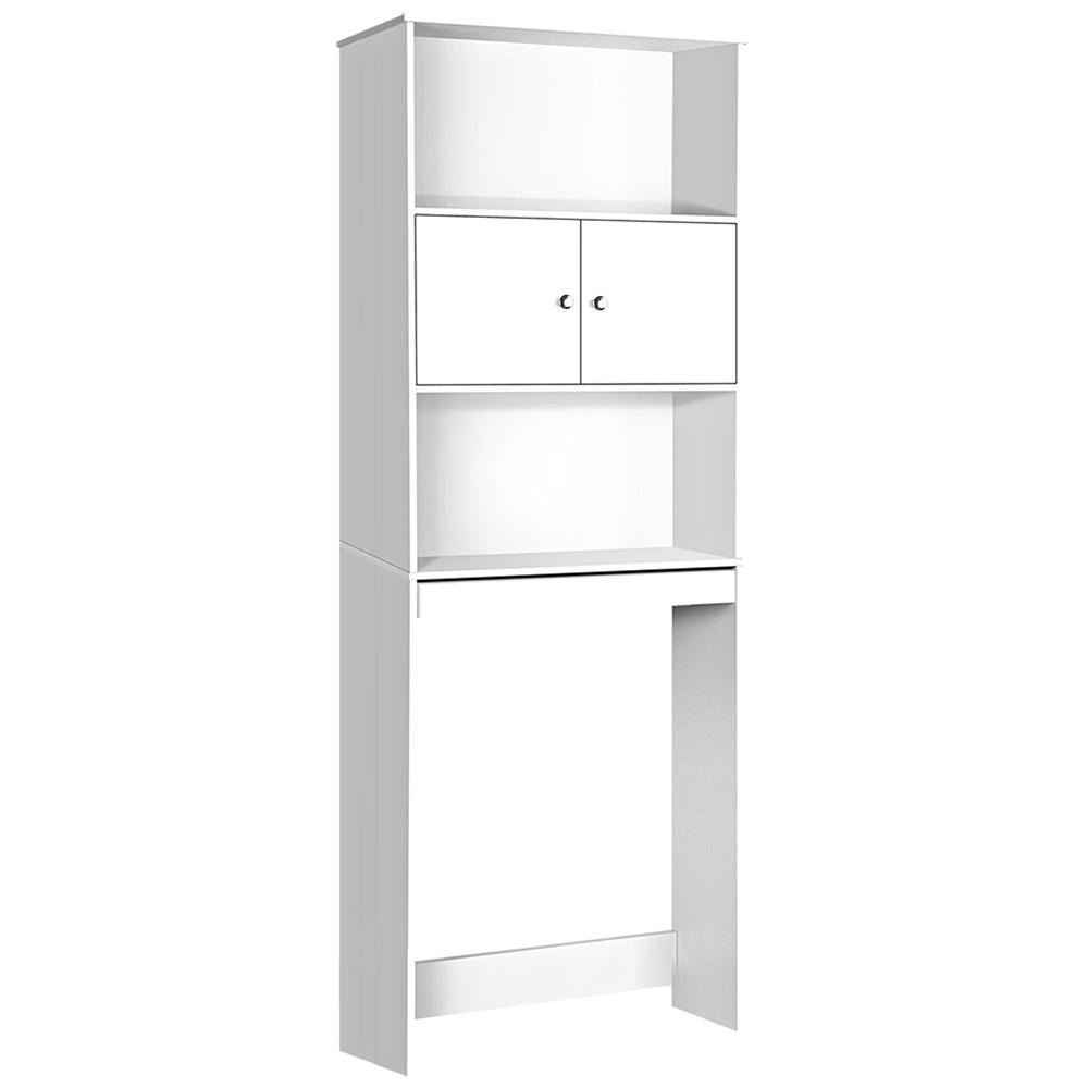 White Bathroom Storage Cabinet - Over Toilet Organizer with Shelves for Towels, Toiletries & Cosmetics | Space-Saving Bathroom Furniture for Small Spaces