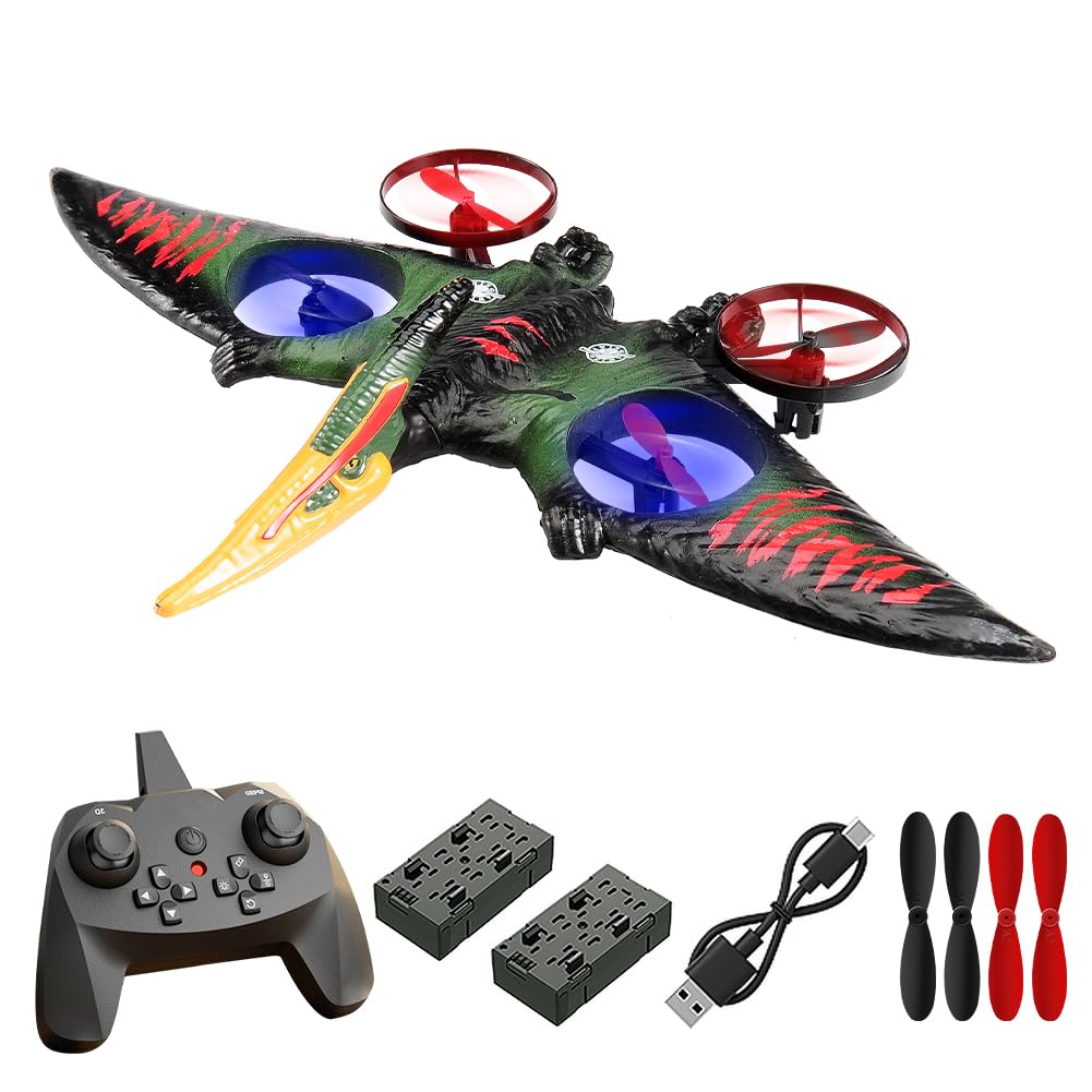 **Pterodactyl Dinosaur RC Drone for Kids & Adults - Easy to Fly Remote Control Dragon Toy Plane, Beginner-Friendly Hobby Aircraft - Perfect Birthday Gift for Boys & Girls (Indoor/Outdoor Play, STEM Learning, Party Favors)**