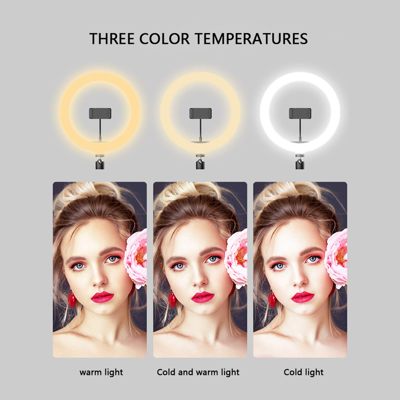 10 Inch Ring Light with USB Tripod Stand - Dimmable Desktop Fill Light for Selfie, Live Streaming, TikTok, YouTube & Video Calls - Perfect for Makeup, Beauty, Gaming & Content Creation