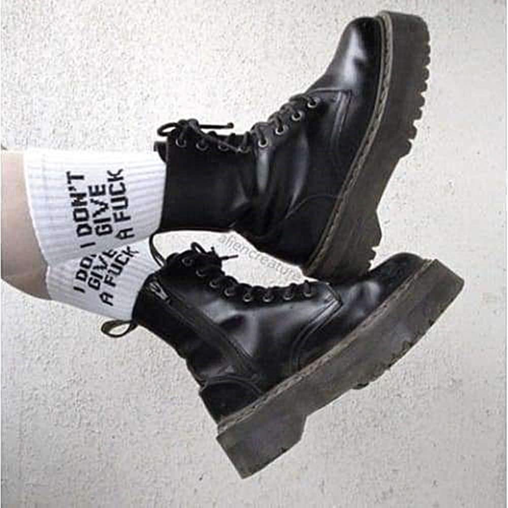 FUCK OFF Swear Word Printed Crew Socks - Funny Novelty Men's Tube Socks for Gag Gifts, Office Pranks & Punk Fashion