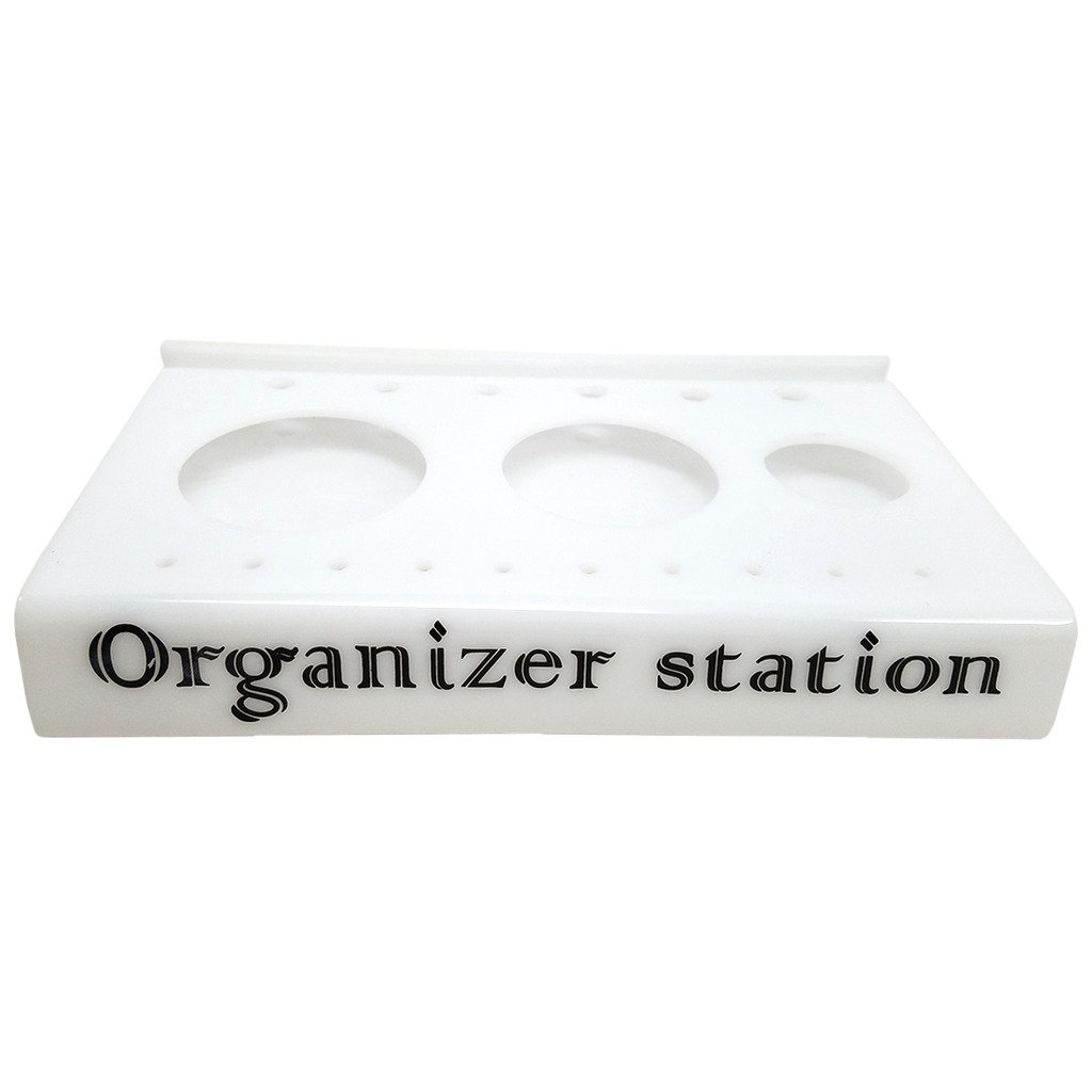 Professional Manicurist Cosmetics Salon Nail Station Organizer - White | Portable Nail Art Storage for Salon & Home Use | Perfect for Nail Technicians & DIY Enthusiasts