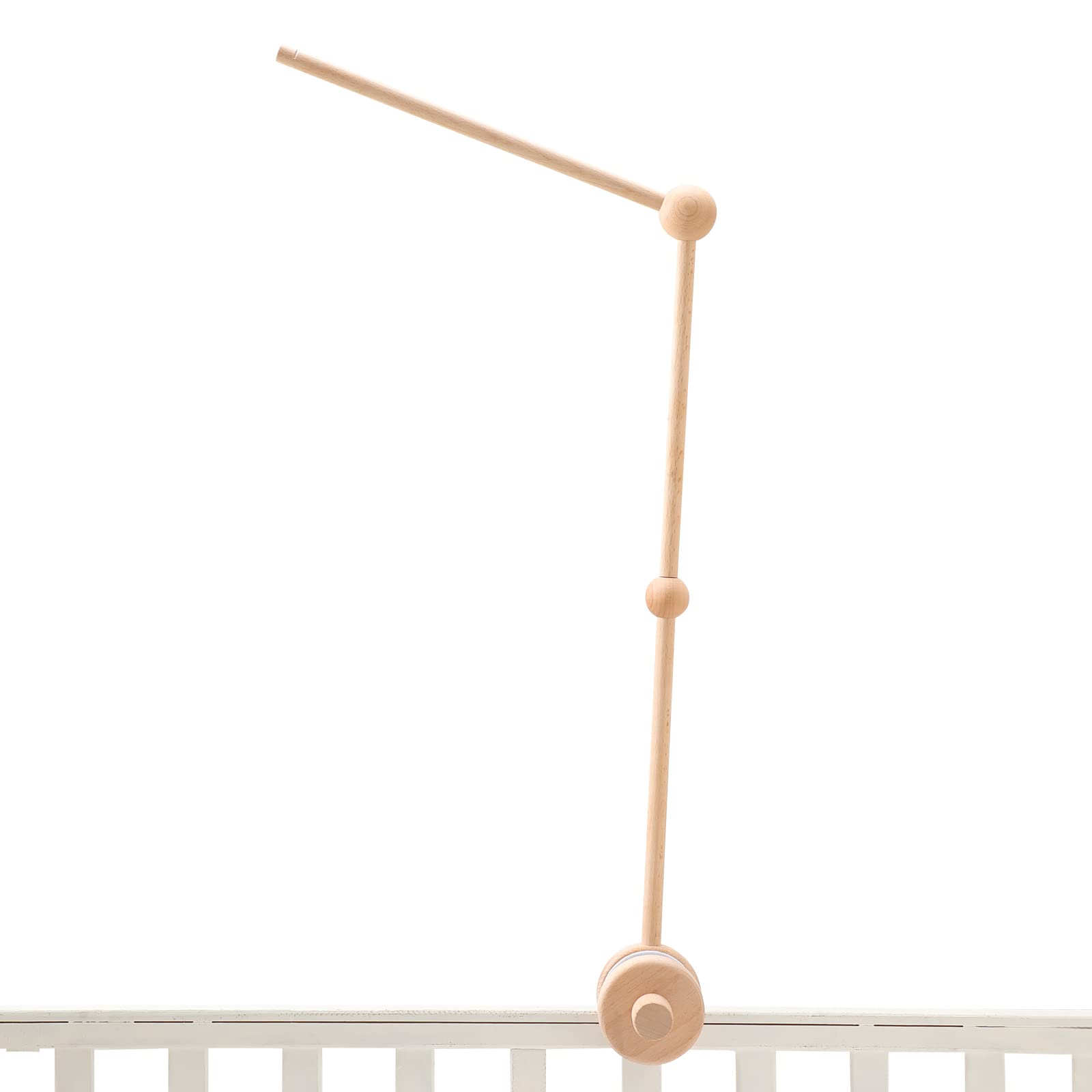 27 Inch Natural Beech Wood Crib Mobile Arm for Baby Nursery - Anti-Slip Hanging Toy Holder for Cribs | Safe & Sturdy Nursery Decor for Newborns & Infants | Perfect for Mobiles, Rattles & Soft Toys in Daycare or Bedroom