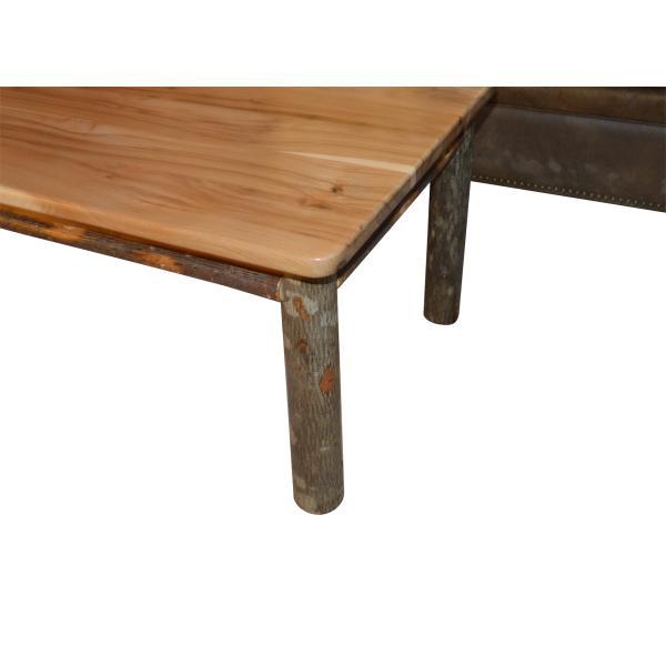 Solid Hickory Wood Coffee Table - Rustic Farmhouse Style Living Room Furniture for Home Decor & Relaxation
