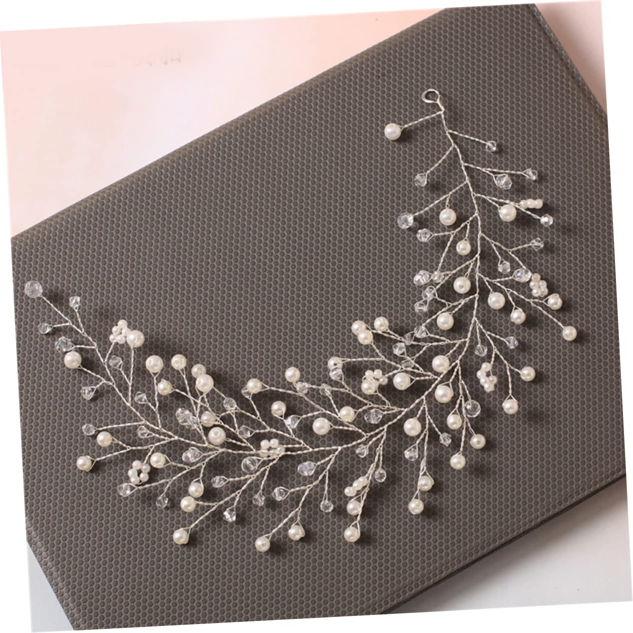 Pearl Headband for Brides - Wedding Hair Accessories for Women & Braids - Elegant Rhinestone Headdress