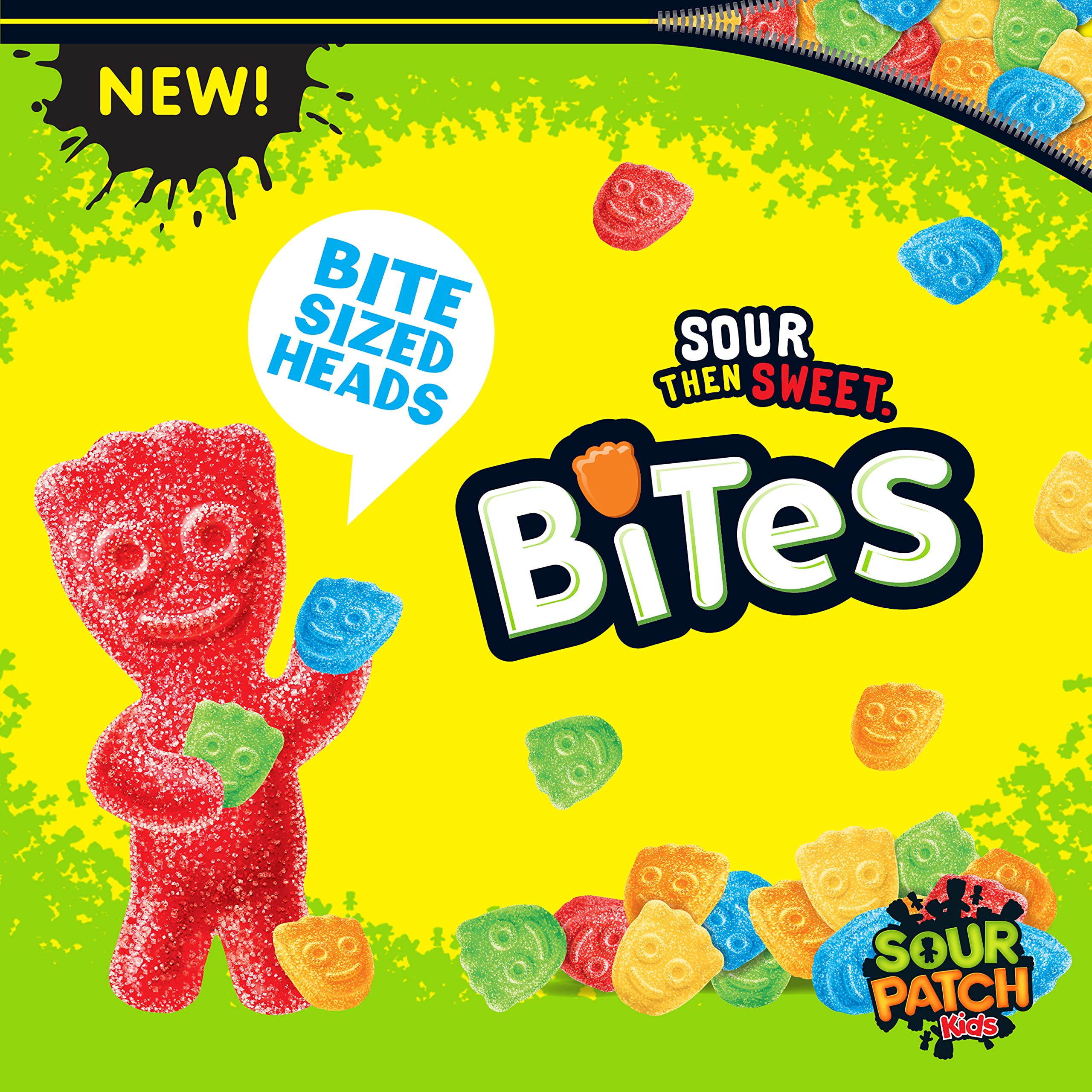 Sour Patch Kids Soft & Chewy Candy Bites - 12 oz Bag | Sweet & Tangy Sour Gummy Treats for Parties, Movies & Snacking