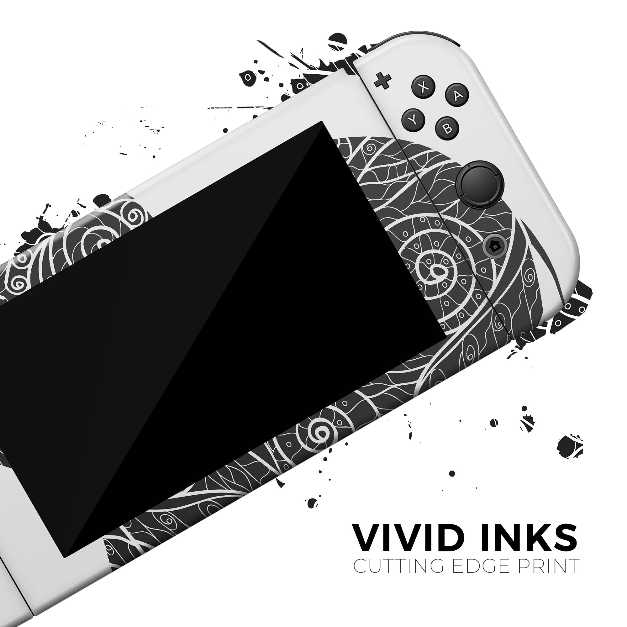 Nintendo Switch OLED Skin Decal - Scratch-Resistant Removable Vinyl Wrap Cover with Zendoodle Elephant Design - Compatible with Switch OLED Console Bundle - Perfect for Gaming Protection & Personalization