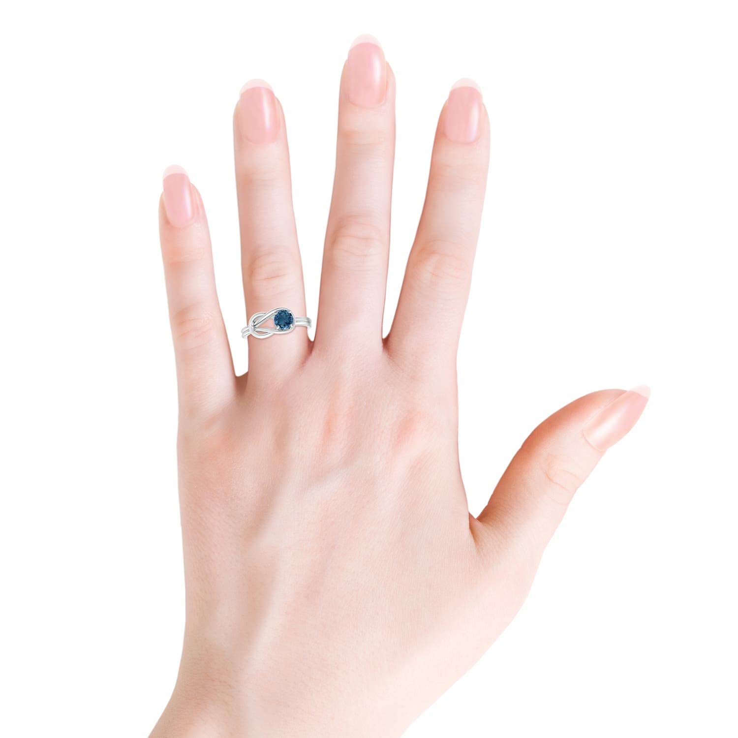 Angara Natural London Blue Topaz Solitaire Ring for Women - Sterling Silver Size 8 (Grade AA, 5mm) | December Birthstone Jewelry Gift for Her | Perfect for Birthday, Wedding, Anniversary & Engagement | Elegant Everyday Wear & Special Occasions