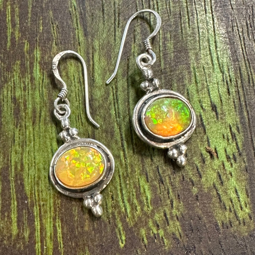 14K Sterling Silver Opal Stud Earrings for Women - Hypoallergenic & Dainty Jewelry Gift for Birthday, Anniversary & Everyday Wear