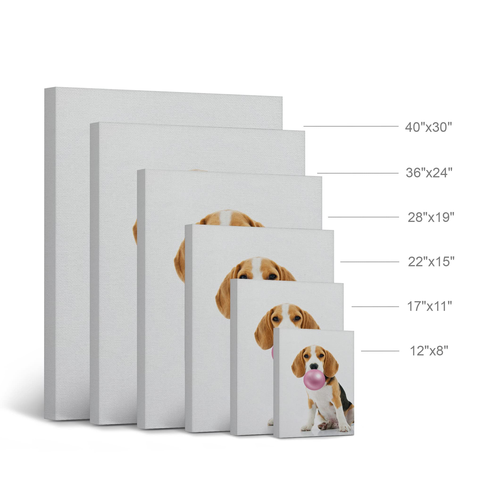 Cute Beagle Dog Bubble Gum Pop Art Canvas Print - Pink Animal Wall Decor for Kids Room, Nursery & Home - 40x30 Inch Made in USA | Perfect for Birthday Gifts & Playroom Decoration