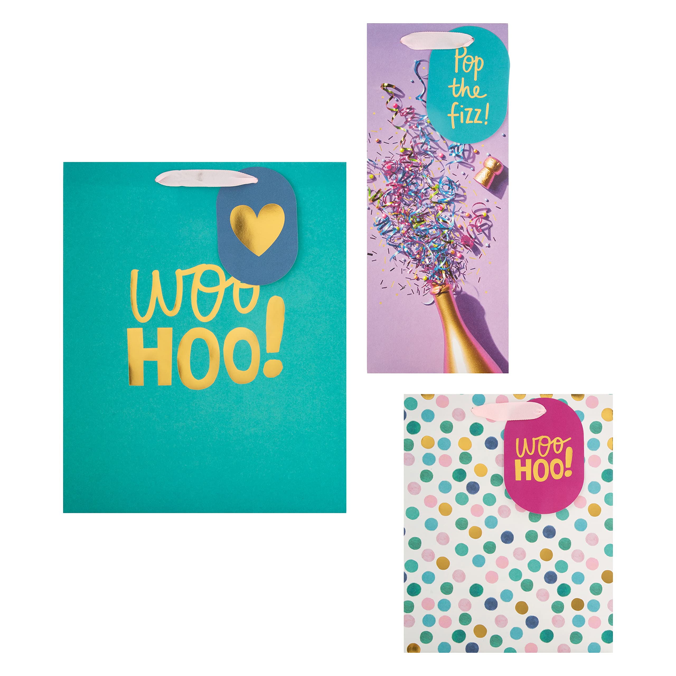 Hallmark Gift Bag & Tag Bundle - 3 Designs for Birthdays, Parties & Gifting
