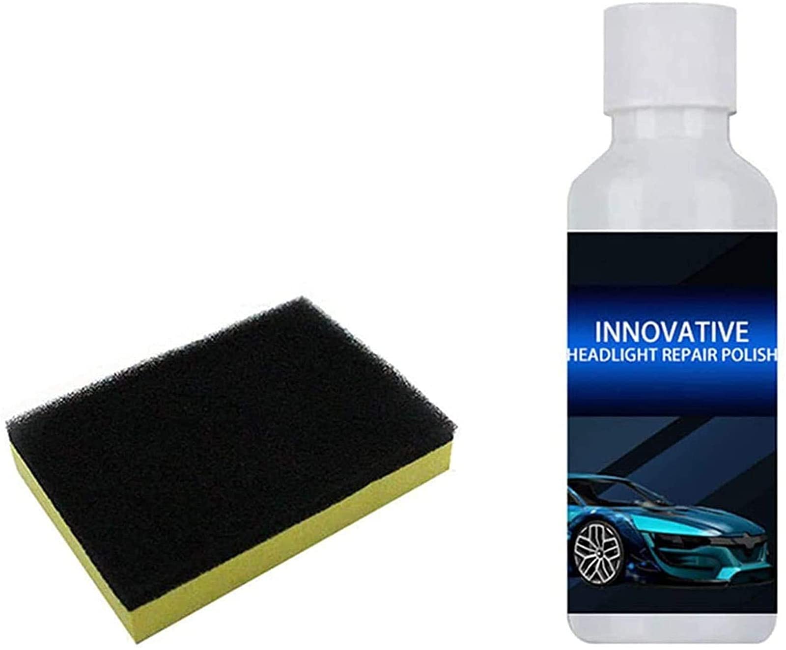 HAVAJ Headlight Restoration Kit - Car Headlight Polish & Clear Coat Repair Fluid for All Vehicles | Restores Cloudy, Yellowed Headlights for Improved Night Driving Safety (1 Pack)