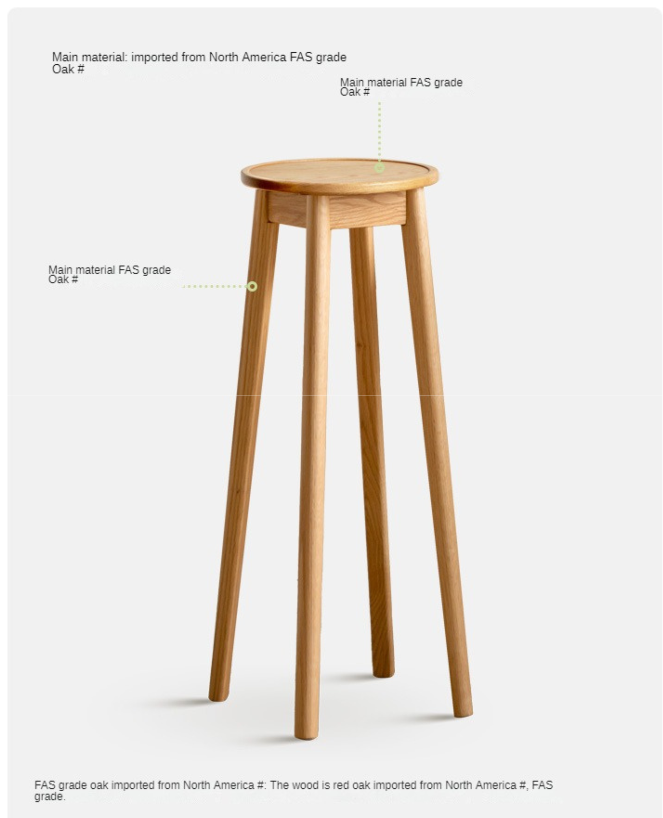 Solid Oak Wood Modern Small Flower Stand - Elegant Plant Display for Home, Office, and Garden Decor